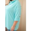 Dámská blůza Plus Size s bavlnou volného střihu s vodním výstřihem mint (Velikost universal, Barva Mátový)