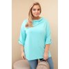 Dámská blůza Plus Size s bavlnou volného střihu s vodním výstřihem mint (Velikost universal, Barva Mátový)