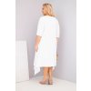 Dámské bavlněné Plus Size šaty s asymetrickým spodním lemem bílé (Velikost universal, Barva Bílá)