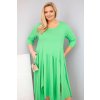 Dámské bavlněné Plus Size šaty s asymetrickým lemem světle zelené (Velikost universal, Barva Světle zelená)