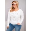 Dámská blůza Plus Size s potiskem Love You More bílá (Velikost universal, Barva Bílá)