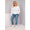 Dámská blůza Plus Size s potiskem Love You More bílá (Velikost universal, Barva Bílá)