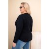 Dámská blůza Plus Size s potiskem černá (Velikost universal, Barva Černá)