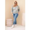 Dámská blůza Plus Size s potiskem khaki (Velikost universal, Barva Khaki)