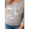 Dámská blůza Plus Size s potiskem šedá (Velikost universal, Barva Grey)
