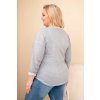 Dámská blůza Plus Size s potiskem šedá (Velikost universal, Barva Grey)