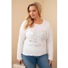 Dámská blůza Plus Size s potiskem bílá (Velikost universal, Barva Bílá)
