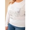 Dámská blůza Plus Size s potiskem bílá (Velikost universal, Barva Bílá)