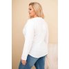 Dámská blůza Plus Size s potiskem bílá (Velikost universal, Barva Bílá)