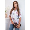 Dámská bavlněná halenka s květinovým vzorem bílá (Velikost universal, Barva Bílá)
