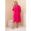 Dámské bavlněné Plus Size šaty s volánem fuchsie (Velikost universal, Barva Fuchsie)