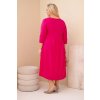 Dámské bavlněné Plus Size šaty s volánem fuchsie (Velikost universal, Barva Fuchsie)