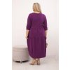 Dámské bavlněné Plus Size šaty s volánem tmavě fialové (Velikost universal, Barva Tmavě fialová)