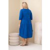 Dámské bavlněné Plus Size šaty s volánem modré (Velikost universal, Barva Chrpa)