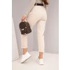 Dámské bavlněné kalhoty s páskem béžové (Velikost universal, Barva Béžová)