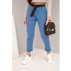 Dámské bavlněné kalhoty s páskem jeans (Velikost universal, Barva Džíny)