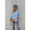 bílá košile s límečkem s prodlouženým zadním dílem modrá