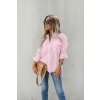bílá košile s límečkem s prodlouženým zadním dílem růžová