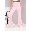 Dámské kalhoty se zvonovými nohavicemi světle růžové (Velikost universal, Barva Světle růžová)