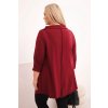 Dámská asymetrická bavlněná blůza Plus Size bordo (Velikost universal, Barva Bordó)