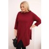 Dámská asymetrická bavlněná blůza Plus Size bordo (Velikost universal, Barva Bordó)