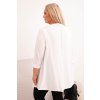 Dámská asymetrická bavlněná blůza Plus Size bílá (Velikost universal, Barva Bílá)