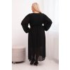Dámské plisované Plus Size šaty z viskózy a s dlouhým rukávem černé (Velikost universal, Barva Černá)