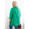 Dámská asymetrická bavlněná blůza Plus Size zelená (Velikost universal, Barva Zelená)