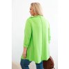 Dámská asymetrická bavlněná blůza Plus Size světle zelená (Velikost universal, Barva Světle zelená)