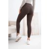 Dámské legíny s vysokým pasem hnědé (Velikost M, Barva Hnědá)
