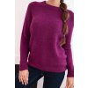 Dámský svetr z baby alpaky s dlouhým rukávem tmavě fialový (Velikost universal, Barva Tmavě fialová)