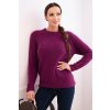 Dámský svetr z baby alpaky s dlouhým rukávem tmavě fialový (Velikost universal, Barva Tmavě fialová)