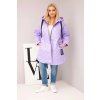 Dámská bunda Plus Size prošívaná s kapucí a nápisem HOPE světle fialová (Velikost universal, Barva Světle fialová)