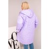 Dámská bunda Plus Size prošívaná s kapucí a nápisem HOPE světle fialová (Velikost universal, Barva Světle fialová)