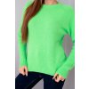 Dámský svetr z baby alpaky s dlouhým rukávem neonově zelený (Velikost universal, Barva Neónově zelená)