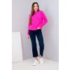 Svetr dámský z baby alpaky s dlouhým rukávem neonově růžový (Velikost universal, Barva Růžový neon)
