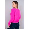 Svetr dámský z baby alpaky s dlouhým rukávem neonově růžový (Velikost universal, Barva Růžový neon)