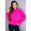 Svetr dámský z baby alpaky s dlouhým rukávem neonově růžový (Velikost universal, Barva Růžový neon)