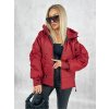 prošívaná bunda s kapucí vínová
