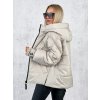 prošívaná bunda s kapucí béžová