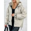 prošívaná bunda s kapucí béžová