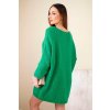 Dámské plus size pletené šaty s výstřihem do V zelené (Velikost universal, Barva Zelená)
