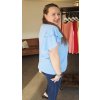 plussize halenka světle modrá