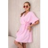 Krátké mušelínové šaty světle růžové (Velikost universal, Barva Světle růžová)