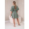 Krátké mušelínové šaty khaki (Velikost universal, Barva Khaki)