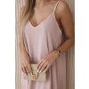 Mušelínové šaty na ramínka tmavě pudrově růžové (Velikost universal, Barva Tmavě pudrová růžová)
