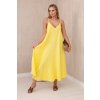 Mušelínové šaty na ramínka žluté (Velikost universal, Barva Žlutý)