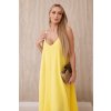 Mušelínové šaty na ramínka žluté (Velikost universal, Barva Žlutý)