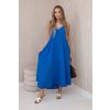 Mušelínové šaty na ramínka chrpově modré (Velikost universal, Barva Chrpa)