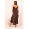 Mušelínové šaty na ramínka hnědé (Velikost universal, Barva Hnědá)